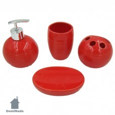 Набор для ванной из фарфора(мыльницастаканстак.для зубн.щетокдозатор для мыла) Арт.2162