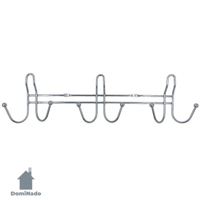 Вешалка на 6 крючков из стали с хромовым покрытием  Арт.W4002A
