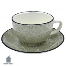 Чашка с блюдцем из фарфора Арт.WB250/6-111